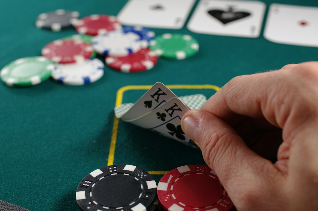 A classic poker table setup